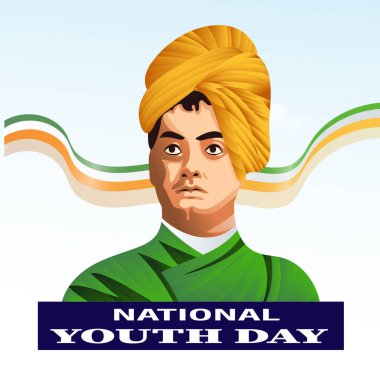 Swami vivekananda jayanti vektör görüntüsü