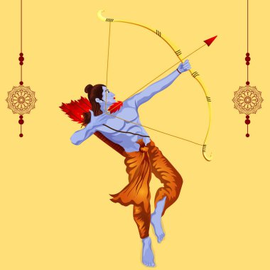  Shri Ram Navami ok ve yayla Lord Rama 'yı kutluyor.
