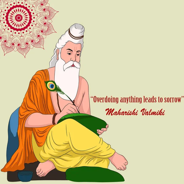 Maharishi Valmiki Jayanti Vektör İllüstrasyonu