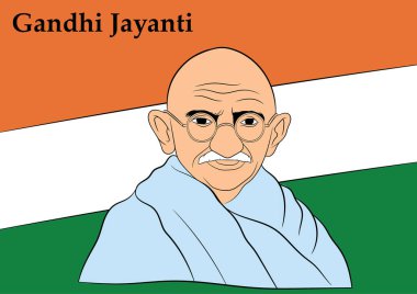  2 Ekim Mutlu Gandhi Jayanti Hint Vektörü