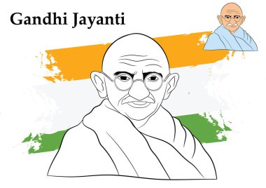  2 Ekim Mutlu Gandhi Jayanti Hint Vektörü