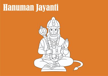 Mutlu Hanuman Jayanti için Lord Hanuman 'ın vektör illüstrasyonu