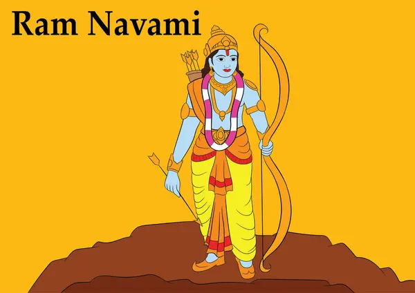 stock vector Happy Ram Navami Vector Illustration Of Lord Rama