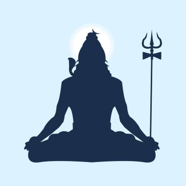 Lord Shiva siluet vektör çizimi