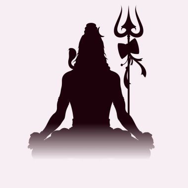 Lord Shiva siluet vektör çizimi