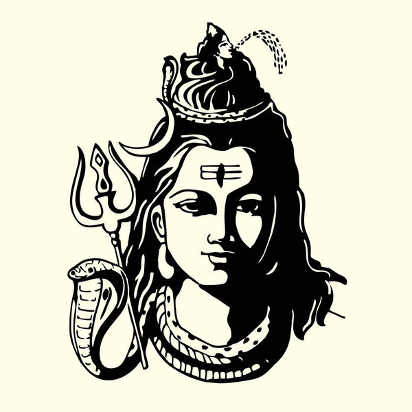Indian Hinduism God Lord Shiva Vector Illustration