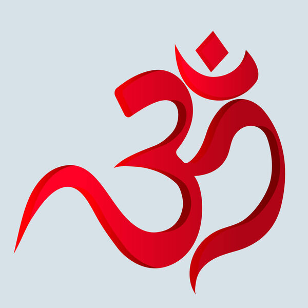Indian hinduism and lord shiva holy symbol om vector illustration