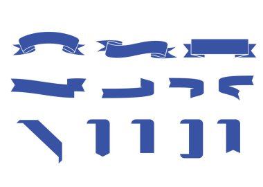 Kurdele pankartı. Mavi kurdeleler.