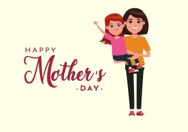 Mutlu anneler günü vektörü, anneler günü vektör illüstrasyonu