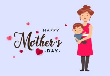 Mutlu anneler günü vektörü, anneler günü vektör illüstrasyonu