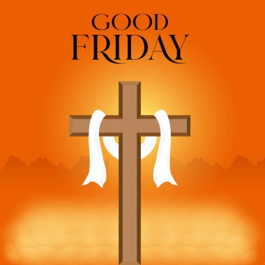  Mutlu İyi Cuma Vektör İllüstrasyonu