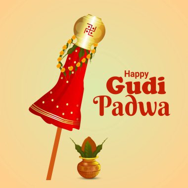 Geleneksel Festivalin Görünümü Shubh Gudi Padwa Vektörü