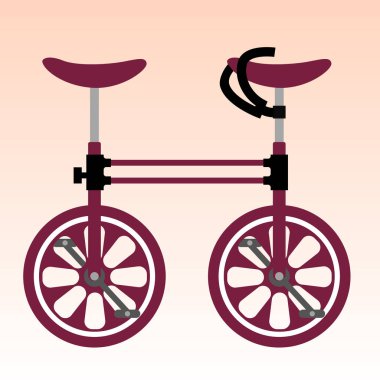 Çift tekerli bisikletin yan görünümünün vektör çizimi