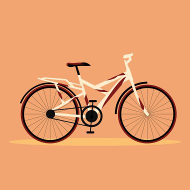 Egzersiz amacıyla yol bisikletinin yan görünümünün vektör illüstrasyonu.
