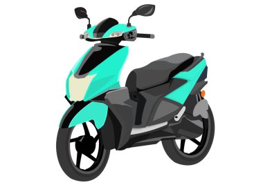 Bluetooth 'lu 125cc mobiletin ön görünümünün vektör çizimi.