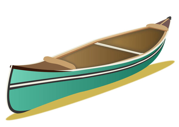 Векторное изображение деревянного каноэ