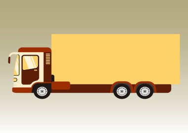 Uzun kargo kamyonunun düz çizimi