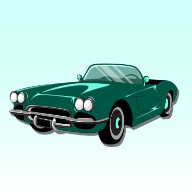 Corvette araba vektör illüstrasyonu