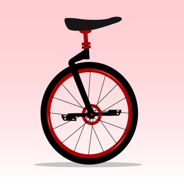 Tek tekerlekli bisikletin ayarlanabilir koltuğunun yan görünümünün vektör illüstrasyonu