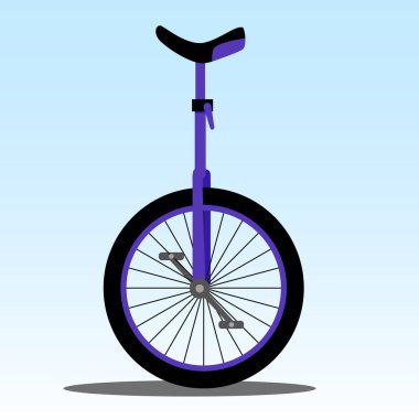 Tek tekerlekli bisikletin yan görünümünün vektör illüstrasyonu.