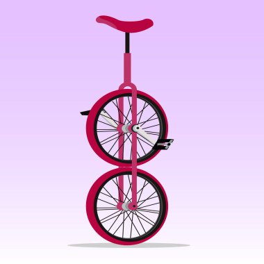 Aktiviteyi dengelemek için kullanılan tek tekerlekli bisiklet veya tek tekerlekli zürafanın yan görünümünün vektör çizimi