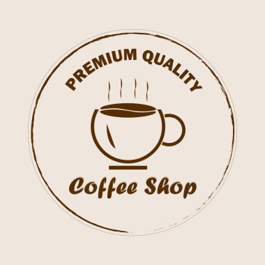 Kahve logosu tasarım şablonu, kahve dükkanı için vektör kahve logosu ve kahve ile ilgili herhangi bir iş. Düzenlemesi kolay