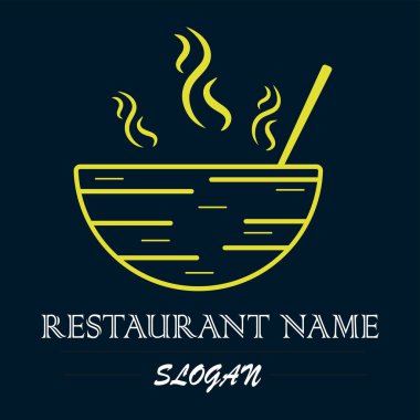 Çin Lokantası Logo Çubuğu Vektörü. Düzenlemesi kolay