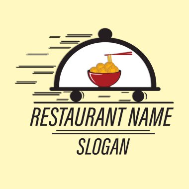  Lezzetli Çin ve Japon erişte çorbası ve Asya yemekleri için logo tasarımı şablonu. İşletmeler, restoranlar, kafeler ve dükkanlar için logolar