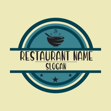 Çin restoranı / Çin yemeği logo metin ile uzay sloganınız için / slogan, vektör çizim