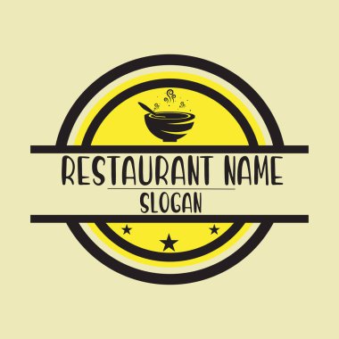 Çin restoranı / Çin yemeği logo metin ile uzay sloganınız için / slogan, vektör çizim