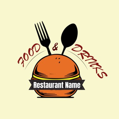 Hamburger logosu tasarım vektörü fast food restoranı ve kafe sembolü