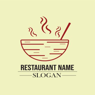 Çin restoranı / Çin yemeği logo metin ile uzay sloganınız için / slogan, vektör çizim