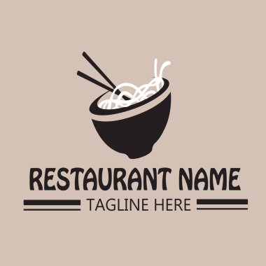  Lezzetli Çin ve Japon erişte çorbası ve Asya yemekleri için logo tasarımı şablonu. İşletmeler, restoranlar, kafeler ve dükkanlar için logolar