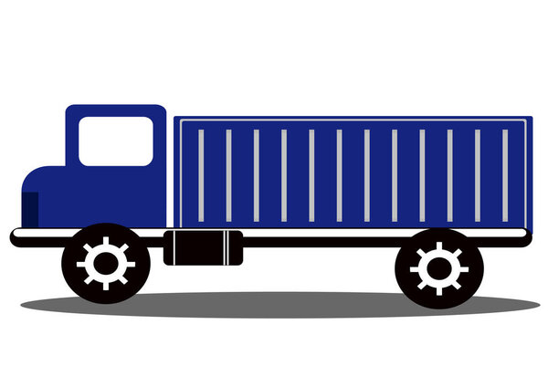 Flat illustration of long cargo truck