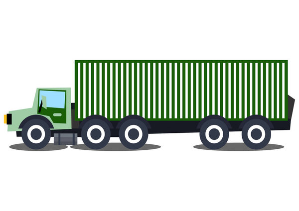 Flat illustration of long cargo truck