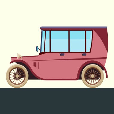 Eski araba veya antika koleksiyon koçu taksi vektör görüntüsü