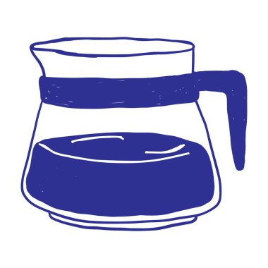 Kahve demliği ikonu. Sıcak aromatik içecekler pişirmek için konteynır. sıcak içecek