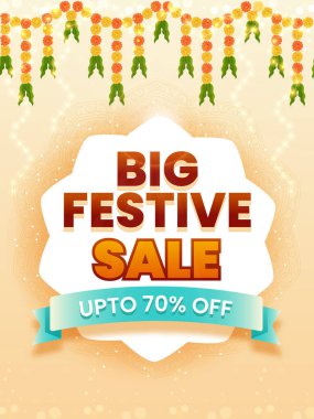 Büyük Festive Sale ve Dussehra Satış afişi ve festival sezonu için poster arkaplanı