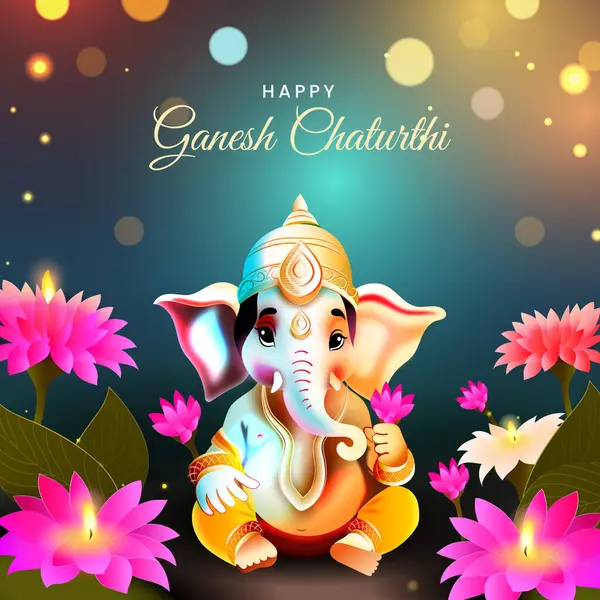 Stock vector Ganesh Chaturthi Template with background