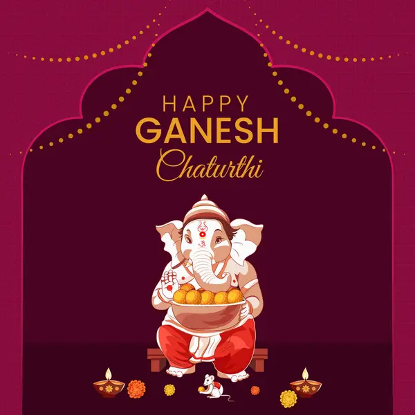 stock vector Ganesh Chaturthi Template with background