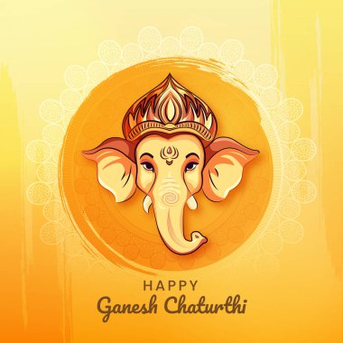 Ganesh Chaturthi Festivali Şablon Arkaplanı Hintçe metin Ganpati Bappa Morya anlamı 