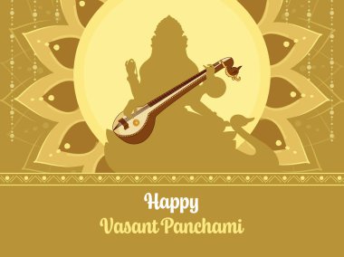 Happy Vasant Panchami Festival Celebration background clipart