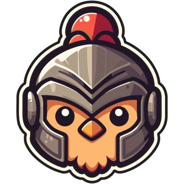 Erkek bir civcivin vektör çizimi Baş Maskot Tasarımı.