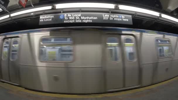 Neergeschoten Het Nostrand Ave Metrostation Bedford Stuyvesant Brooklyn — Stockvideo