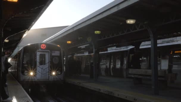 Einem Wintermorgen Auf Der Linie Bushwick Brooklyn — Stockvideo