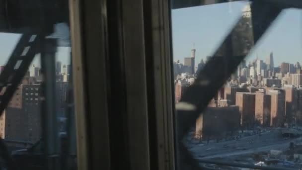 Постріл Зимовий День Через Міст Вільямсбург Нью Йорку — стокове відео