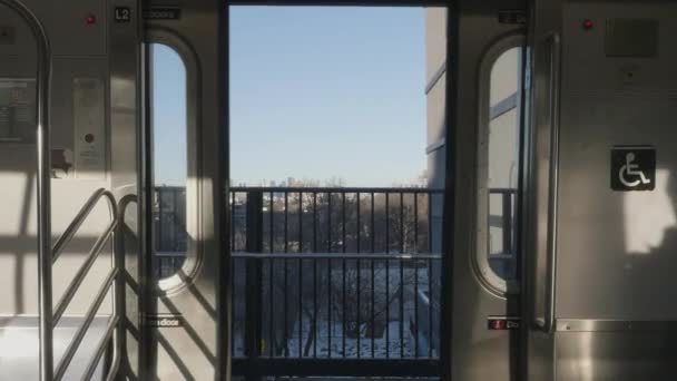 Снимок Сделан Зимой Бруклине Нью Йорк — стоковое видео