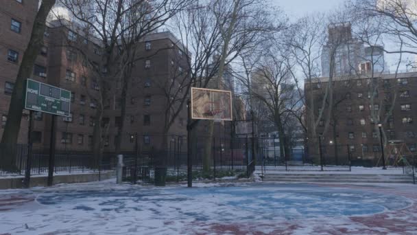 Neergeschoten Een Winterochtend New York City — Stockvideo
