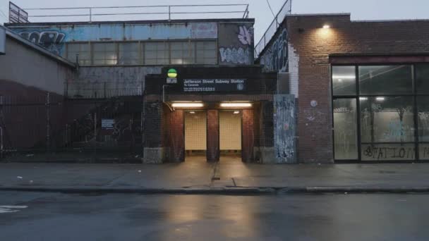 Brooklyn Deki Bir Metro Istasyonunun Kamerası Görüntüsü — Stok video