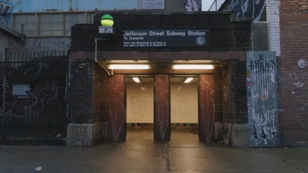 Handheld Opname Van Een Metrostation Brooklyn — Stockvideo